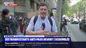 Une manifestation d'anti-pass a eu lieu devant l'Assemblée nationale ce mercredi