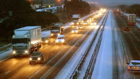 L'autoroute A9 lors d'intempéries en 2003 - photo d'illustrations