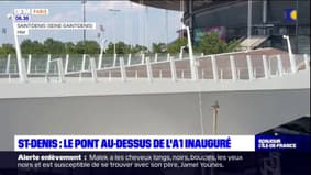 Saint-Denis: la passerelle reliant le futur centre aquatique olympique au Stade de France inaugurée