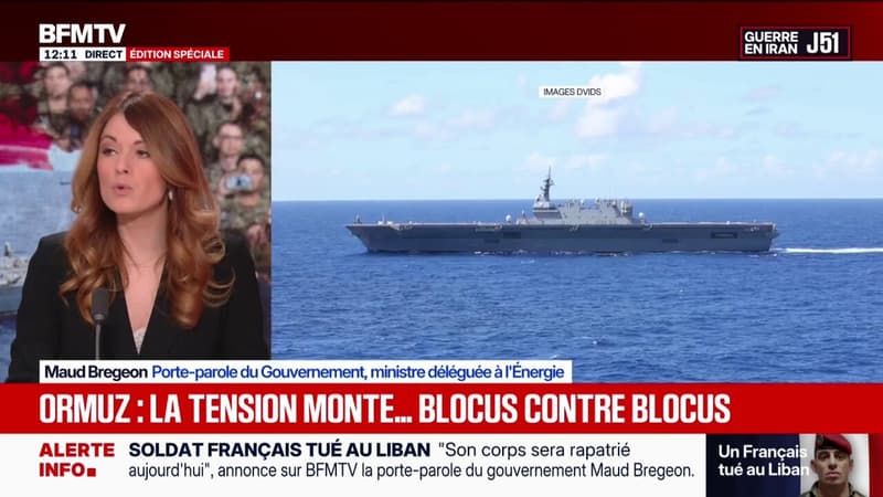 Détroit d'Ormuz: "Il est hors de question que la France paye un droit de passage", assure la porte-parole du gouvernement Maud Bregeon