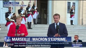 Marseille: les discours d'Emmanuel Macron et d'Angela Merkel
