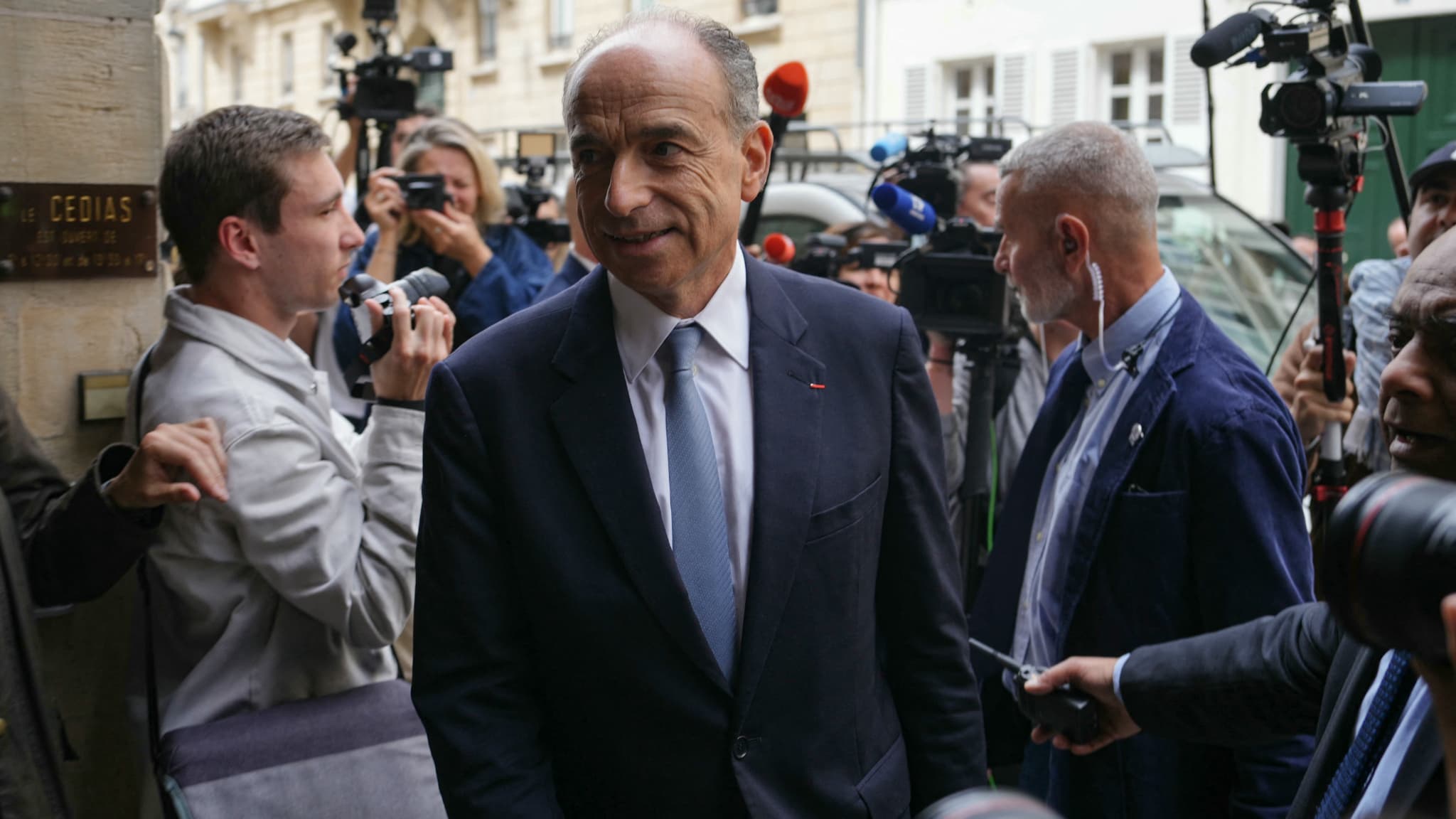 Jean-François Copé arrivant au bureau politique des LR