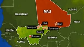 Carte des zones de conflits au Mali