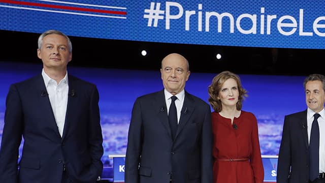 Les sept candidats de la primaire à droite jeudi lors de leur premier débat télévisé.