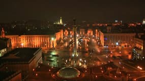 La place Maidan, à Kiev, le 24 février 2022.