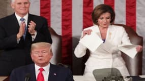 L'image de la nuit: la chef démocrate Nancy Pelosi déchire le discours de Donald Trump