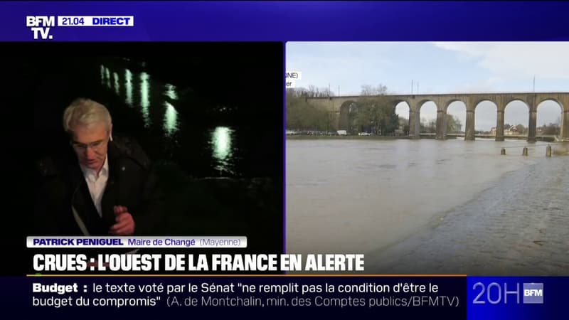 Crues: Il va falloir être vigilant toute la nuit, car il se remet à pleuvoir, explique Patrick Peniguel, maire de Changé, en Mayenne