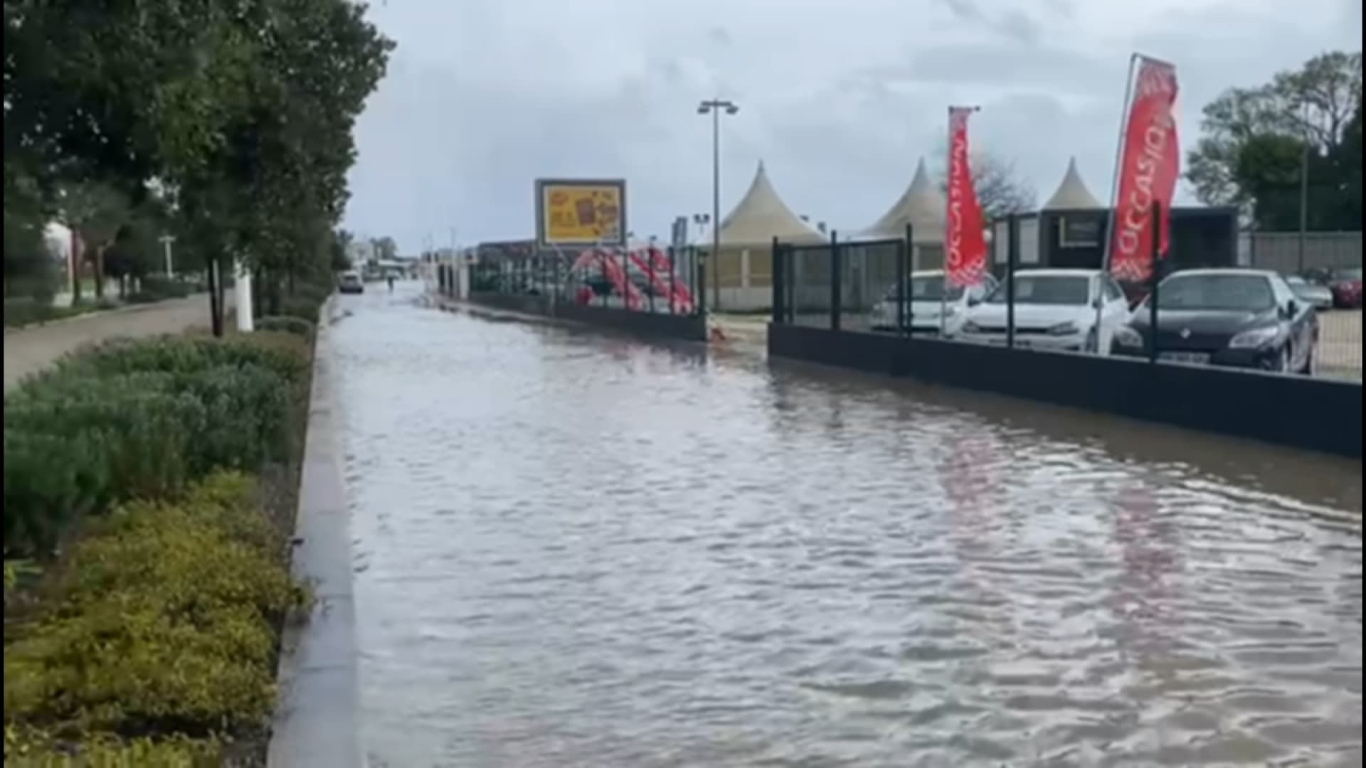 La route de l'avenue Francis Tonner à Cannes a été complètement inondée, ce dimanche 3 mars