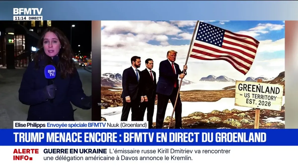 Donald Trump publie une image générée par IA le montrant en train de  planter le drapeau américain au Groenland