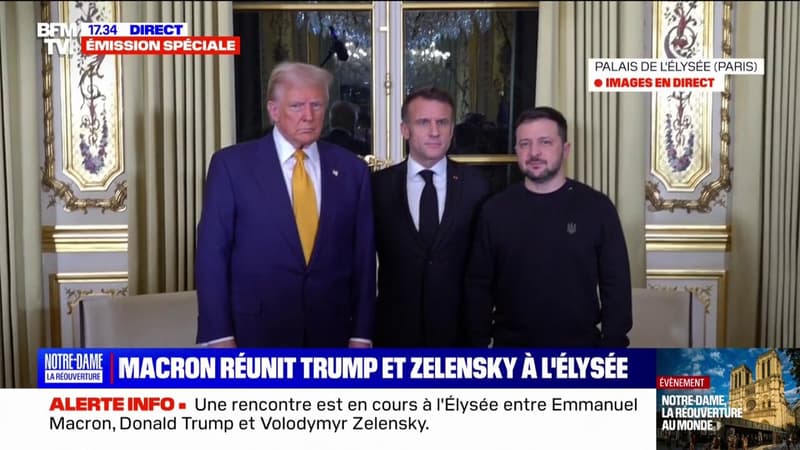 Volodymyr Zelensky et Donald Trump réunis à l'Élysée autour d'Emmanuel Macron pour une réunion trilatérale