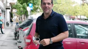 Le Premier ministre grec, Alexis Tsipras, arrive à une réunion de son parti, le 21 août 2015, à Athènes