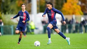 Ethan Mbappé avec le PSG en Youth League, le 25 octobre 2023
