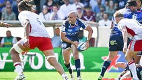 Maxime Lucu lors du quart de finale de Champions Cup entre l'UBB et les Harlequins, 13 avril 2024