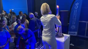 La torche sous-marine olympique exposée au Musée national du sport à Nice