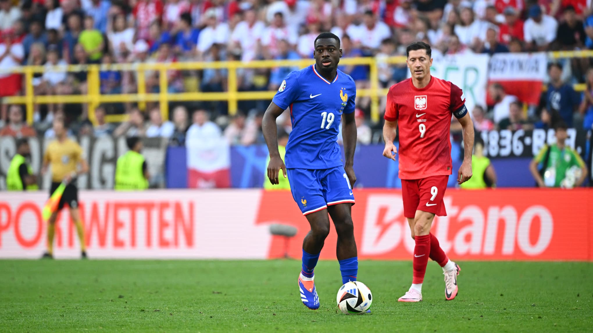 Youssouf Fofana lors du match France-Pologne (1-1, Euro), le 25 juin 2024 Youssouf Fofana lors du match France-Pologne (1-1, Euro), le 25 juin 2024