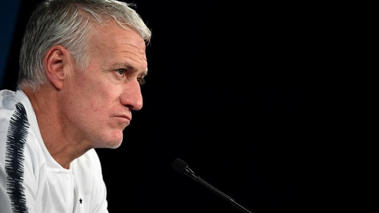 Didier Deschamps en conférence de presse le 24 mars 2019 au Stade de France à Saint-Denis