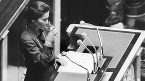 Simone Veil en 1974 à l'Assemblée nationale. 