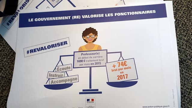 Un document de travail du gouvernement qui explique qu'il revalorise ses fonctionnaires en France