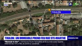 Toulon: un immeuble prend feu