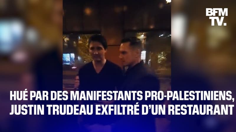Hué par des manifestants pro-palestiniens, Justin Trudeau se fait exfiltrer d'un restaurant