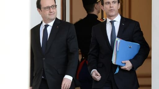 François Hollande et Manuel Valls à l'Elysée, le 10 février 2016