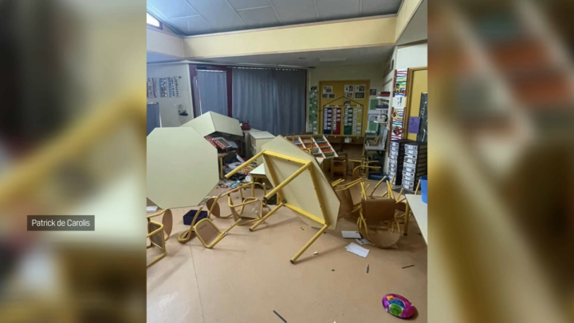 Photo des dégradations commises dans les établissements scolaires Brassens Camus et Victoria Lyles à Arlès, publiée le 23 février 2025 par le maire de la ville, Patrick de Carolis. Photo des dégradations commises dans les établissements scolaires Brassens Camus et Victoria Lyles à Arlès, publiée le 23 février 2025 par le maire de la ville, Patrick de Carolis.