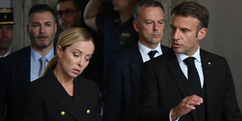 Emmanuel Macron et Giorgia Meloni le 26 septembre 2023 à Rome 
