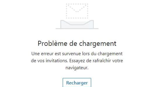 Impossible de consulter les demandes de connexions professionnelles. 