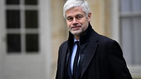 Le président du groupe Droite républicaine à l'Assemblée nationale Laurent Wauquiez, le 26 novembre 2024 à Matignon, à Paris