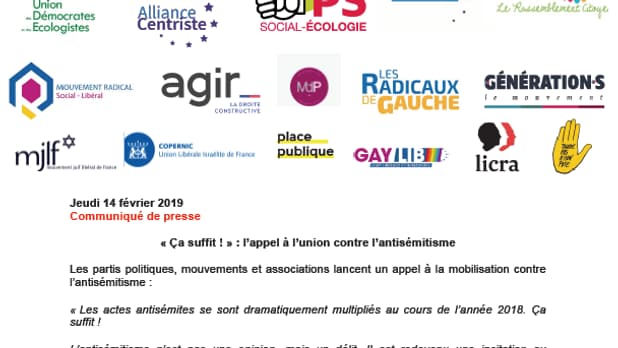 L'appel à l'union contre l'antisémitisme 