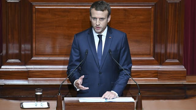 Emmanuel Macron au Congrès de Versailles le 3 juillet 2017.