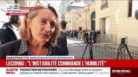 "Un Premier ministre qui mesure l'ampleur de la difficulté à rassembler", réagit Sophie Primas, porte-parole du gouvernement démissionnaire, à l'arrivée de Sébastien Lecornu à Matignon