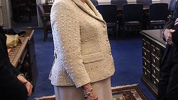 Margaret Thatcher en 2007, en visite au Pentagone