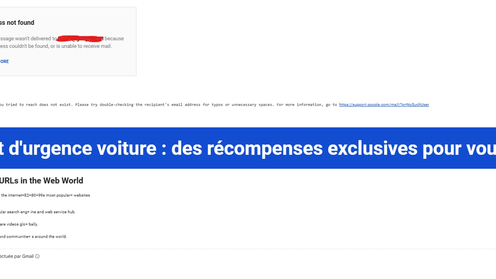 Un exemple du mail de hameçonnage envoyé massivement Un exemple du mail de hameçonnage envoyé massivement