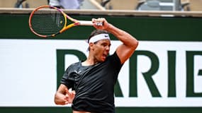 Rafael Nadal à l'entraînement à Roland-Garros, le 23 mai 2024.