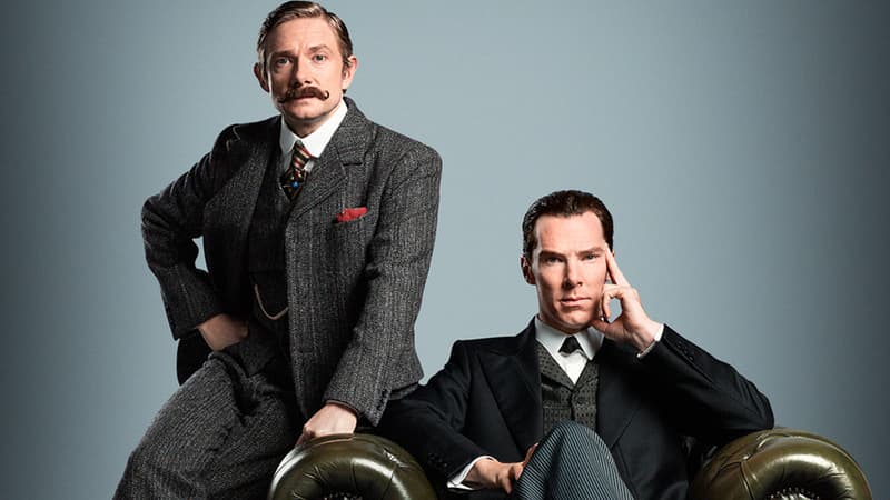 Martin Freeman et Benedict Cumberbatch, Watson et Sherlock Holmes, dans la série "Sherlock".