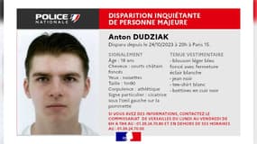 La police nationale a lancé un appel à témoins ce 1er novembre 2023 pour retrouver Anton, disparu depuis le mardi 24 octobre, dans le 15e arrondissement de Paris