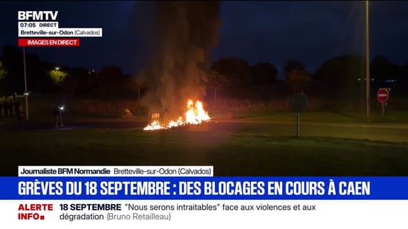 Grève du 18 septembre : blocage en cours dans la périphérie de Caen