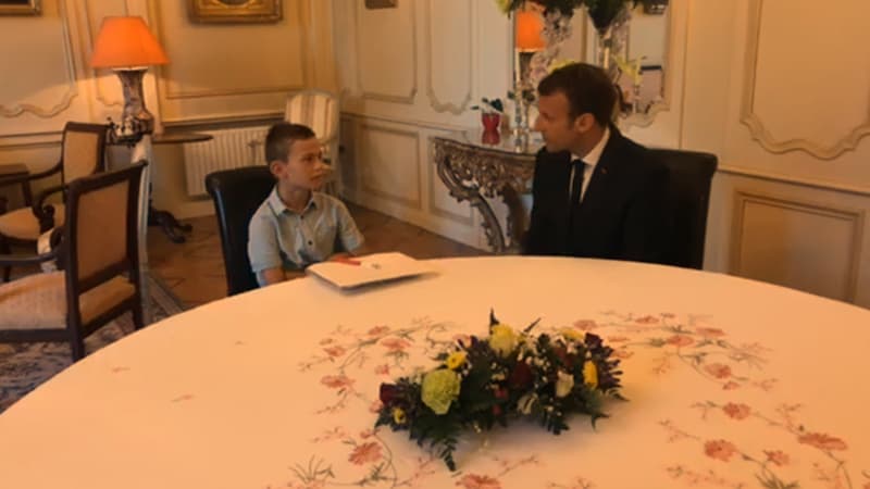 Emmanuel Macron a rencontré le jeune Malone à Quimper.