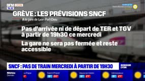 Grève SNCF : pas de train ce mercredi à partir de 19h30 à la gare Part-Dieu