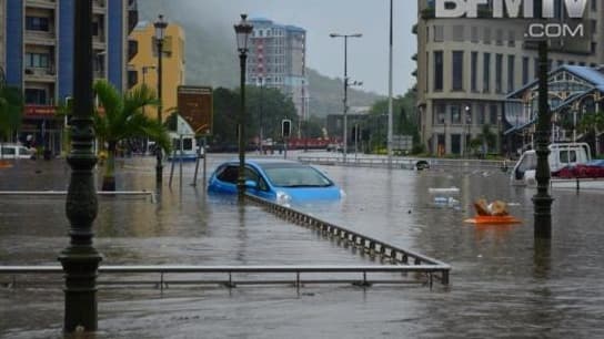 Inondations à Port-Louis, capitale de l'île Maurice