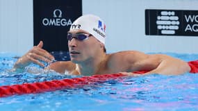 Le nageur français Maxime Grousset le 27 juillet 2025 aux Mondiaux de natation de Singapour