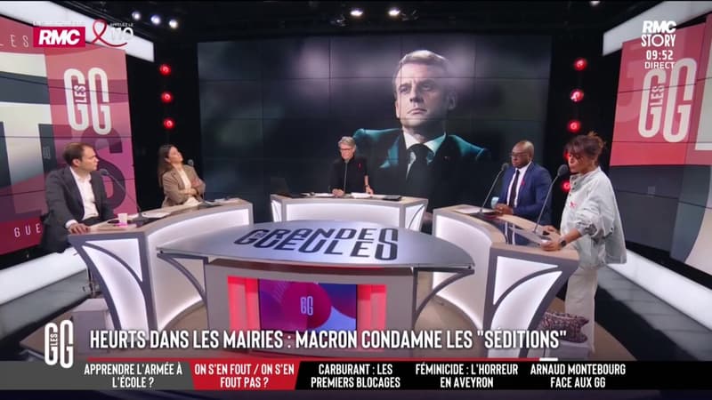 "C'est pas nouveau": Emmanuel Macron condamne les heurts dans les mairies