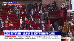 Des députés RN quittent l'hémicycle au début de l'intervention de Mathilde Panot