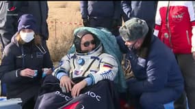 L'un des cosmonautes russes de retour de l'ISS, le 30 mars 2022.