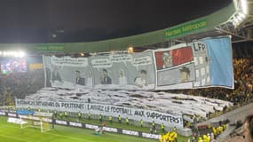 Le tifo des supporteurs de Nantes contre la LFP, 10 janvier 2025