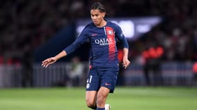 Senny Mayulu avec le PSG, le 6 avril 2024