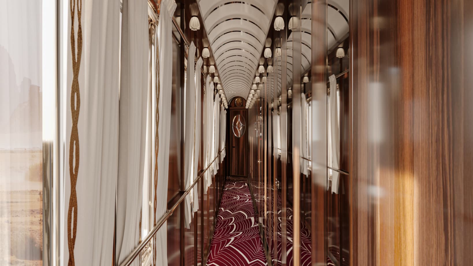 Intérieur d'une voiture de l'Orient Express du groupe Accor Intérieur d'une voiture de l'Orient Express du groupe Accor