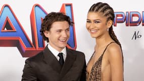 Tom Holland et Zendaya lors de l'avant-première de "Spider-Man: No Way Home" à Los Angeles, le 13 décembre 2021.