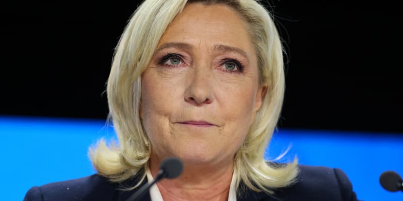 Marine Le Pen, lors de son discours après sa défaite à l'élection présidentielle, dimanche 24 avril 2022
